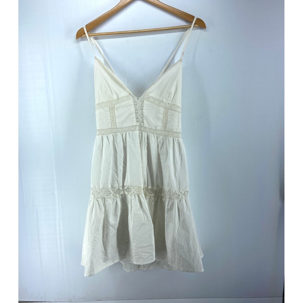 Audrey‎ Parks x Francescas Ivory White Boho Crochet Sundress Womens Large NWT